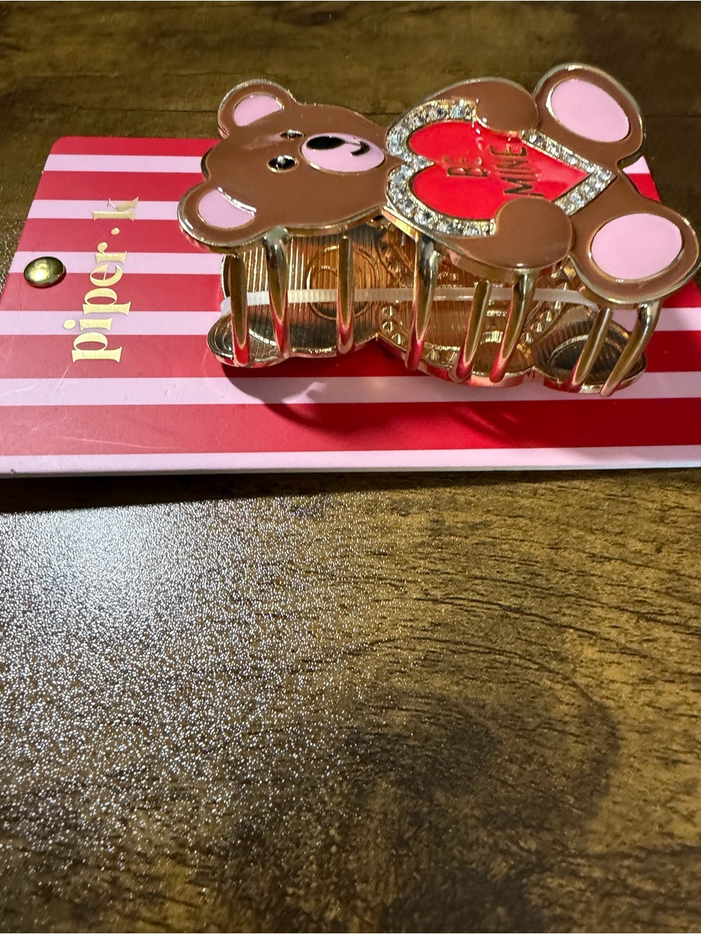 Piper-K Teddy Bear 'Be Mine' Hair Clip. NEW - Picture 2 of 4